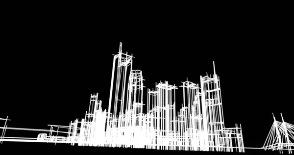 建筑墙纸设计 数字概念背景 — 图库照片