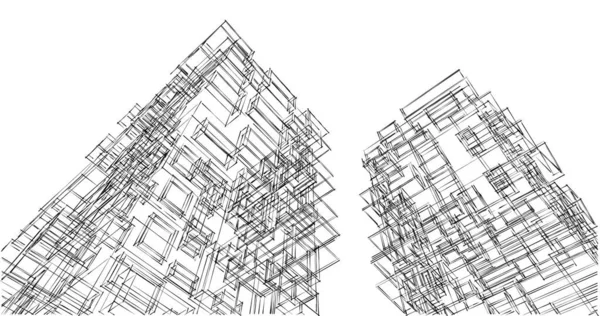 Abstraktní Architektonický Design Tapet Digitální Koncept Pozadí — Stock fotografie