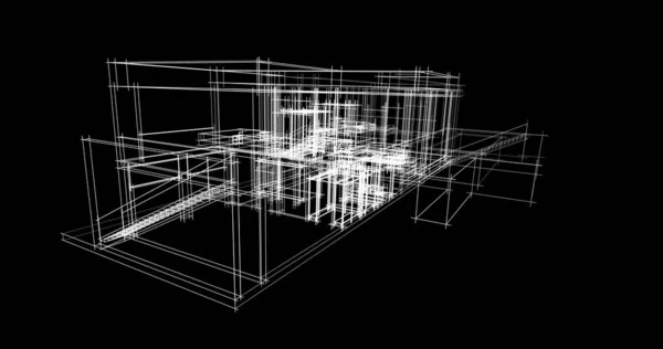 Arquitectura Edificio Ilustración Sobre Fondo —  Fotos de Stock