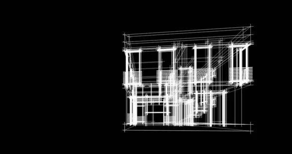 Architektura Budynek Ilustracja Tle — Zdjęcie stockowe