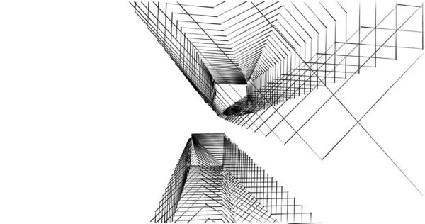 Linhas Abstratas Desenho Conceito Arte Arquitetônica Formas Geométricas Mínimas — Fotografia de Stock