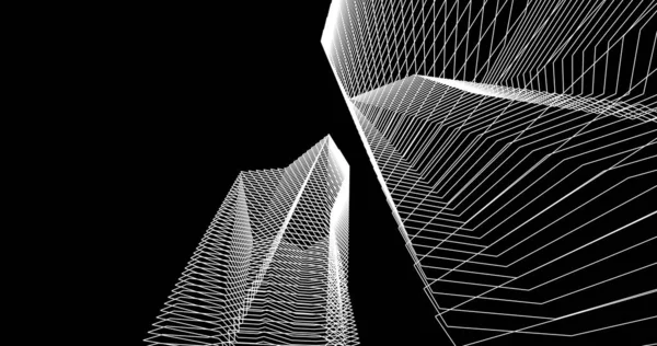 Lignes Dessin Abstraites Dans Concept Art Architectural Formes Géométriques Minimales — Photo