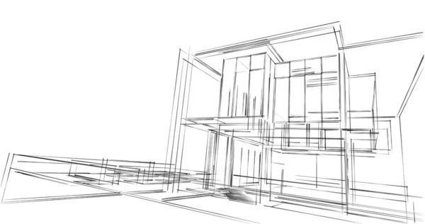 Проектирование Геометрических Архитектурных Зданий — стоковое фото