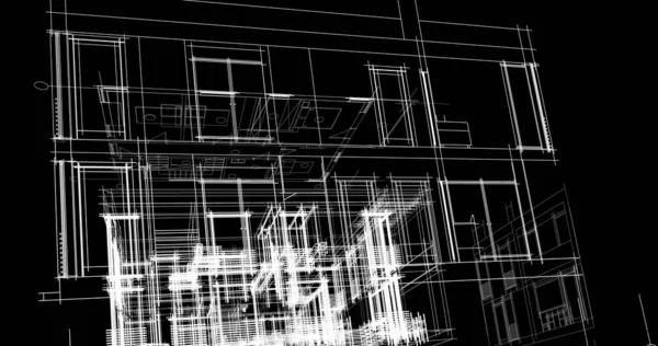 建築芸術の概念における抽象的な線や最小限の幾何学的形状 — ストック写真