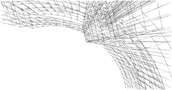 Vázlat Művészet Geometriai Építészeti Épületek Tervezése — Stock Fotó