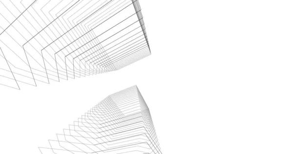 Mimari Sanat Konseptinde Soyut Çizgiler Minimum Geometrik Şekiller — Stok fotoğraf