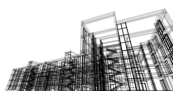 建筑墙纸设计 数字概念背景 — 图库照片