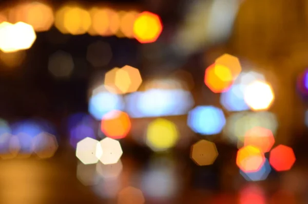 Luces Abstractas Borrosas Fondo Ciudad Noche — Foto de Stock