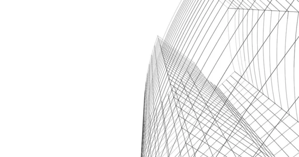 Lignes Dessin Abstraites Dans Concept Art Architectural Formes Géométriques Minimales — Photo