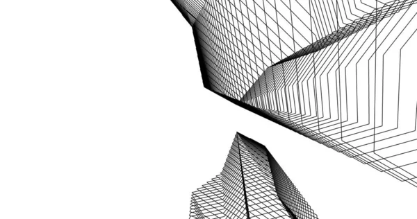 Lignes Dessin Abstraites Dans Concept Art Architectural Formes Géométriques Minimales — Photo