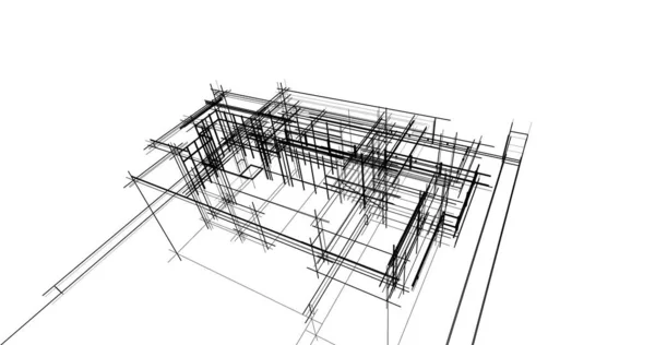 Minimální Geometrický Architektonický Návrh Budov — Stock fotografie