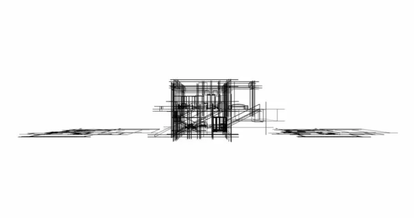 建筑墙纸设计 数字概念背景 — 图库照片