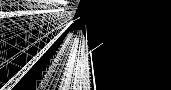 Lignes Dessin Abstraites Dans Concept Art Architectural Formes Géométriques Minimales — Photo