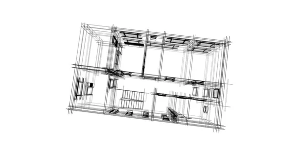 Проектирование Геометрических Архитектурных Зданий — стоковое фото