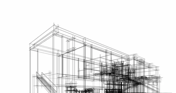 建筑墙纸设计 数字概念背景 — 图库照片