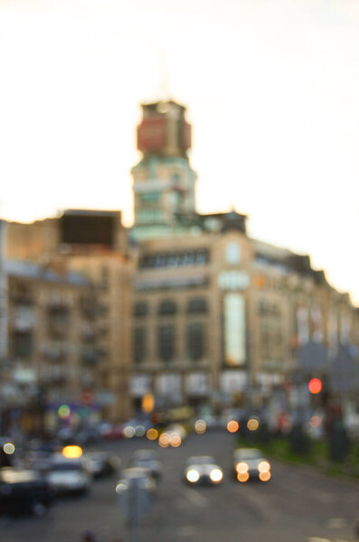 blurred shot of road traffic in city