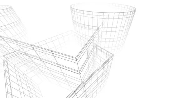 Lignes Dessin Abstraites Dans Concept Art Architectural Formes Géométriques Minimales — Photo