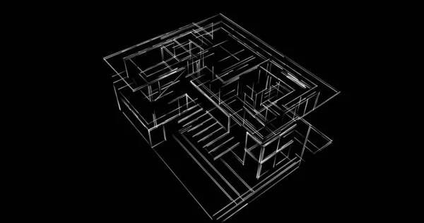 Bentuk Geometris Minimal Garis Arsitektur — Stok Foto