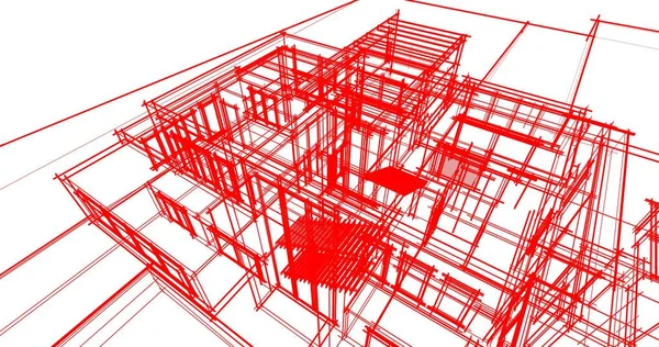 Архитектурное Построение Иллюстрации Фоне — стоковое фото