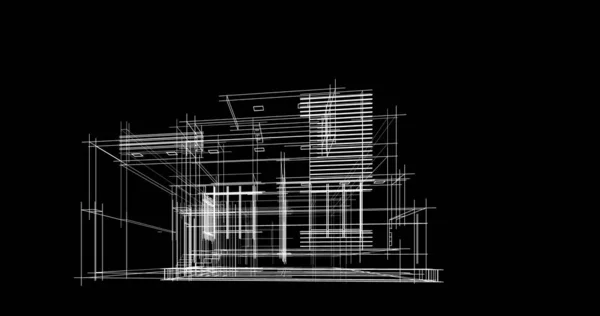 Líneas Abstractas Dibujo Concepto Arte Arquitectónico Formas Geométricas Mínimas — Foto de Stock