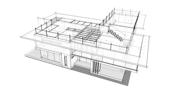 建筑3D背景图 — 图库照片