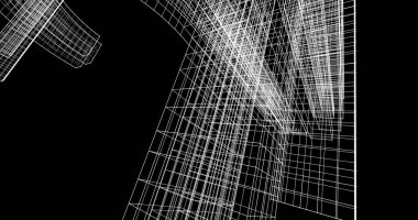 Mimari sanat konseptinde soyut çizgiler, minimum geometrik şekiller. 