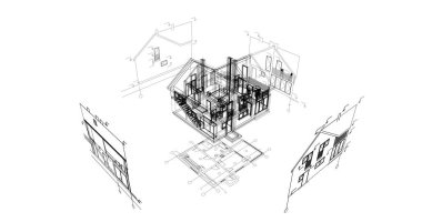 soyut mimari duvar kağıdı tasarımı, dijital konsept arkaplan