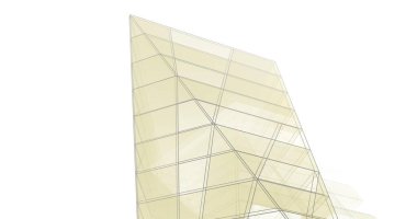 Mimari sanat konseptinde soyut çizgiler, minimum geometrik şekiller. 