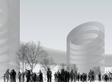 soyut mimari duvar kağıdı tasarımı, dijital konsept arkaplan