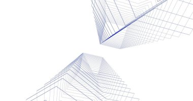 Mimari sanat konseptinde soyut çizgiler, minimum geometrik şekiller. 