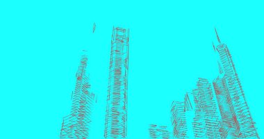 Mimari sanat konseptinde soyut çizgiler, minimum geometrik şekiller. 