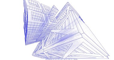 soyut mimari duvar kağıdı tasarımı, dijital konsept arkaplan