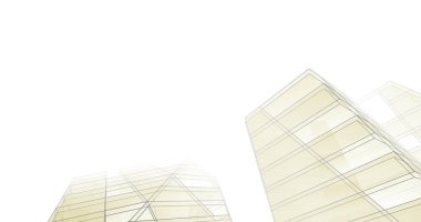 Mimari sanat konseptinde soyut çizgiler, minimum geometrik şekiller. 