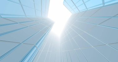 Arkaplanda mimari bina 3d illüstrasyon