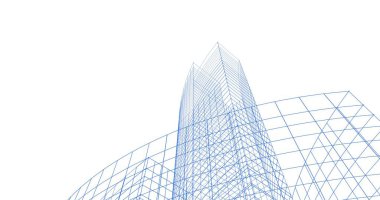 Mimari sanat konseptinde soyut çizgiler, minimum geometrik şekiller. 