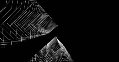 Mimari sanat konseptinde soyut çizgiler, minimum geometrik şekiller. 