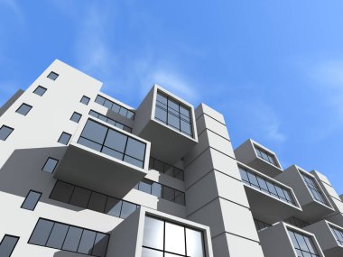 mimari sanat konsepti, minimum geometrik şekiller. 