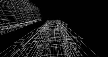 soyut mimari duvar kağıdı tasarımı, dijital konsept arkaplan