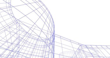 Mimari sanat konseptinde soyut çizgiler, minimum geometrik şekiller. 