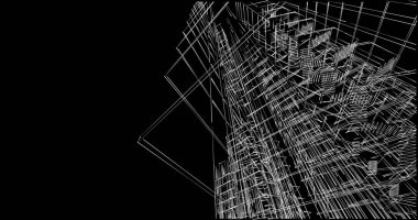 Mimari sanat konseptinde soyut çizgiler, minimum geometrik şekiller. 