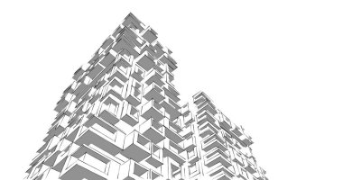 soyut mimari duvar kağıdı tasarımı, dijital konsept arkaplan