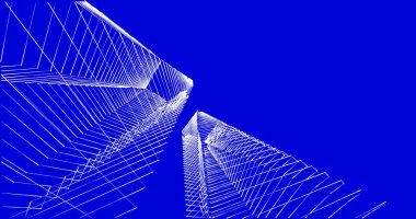 Mimari sanat konseptinde soyut çizgiler, minimum geometrik şekiller. 