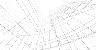 Mimari sanat konseptinde soyut çizgiler, minimum geometrik şekiller. 