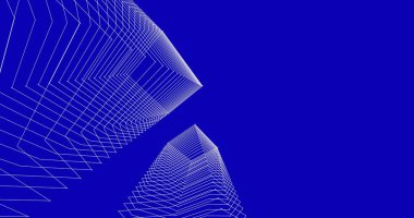 Mimari sanat konseptinde soyut çizgiler, minimum geometrik şekiller. 