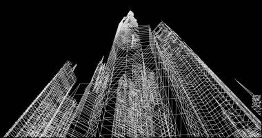 Mimari sanat konseptinde soyut çizgiler, minimum geometrik şekiller. 