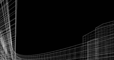 Mimari sanat konseptinde soyut çizgiler, minimum geometrik şekiller. 