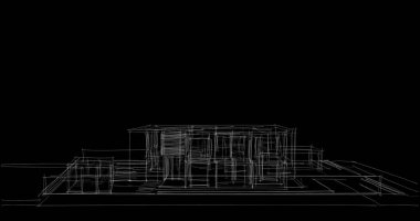 Arkaplanda mimari bina 3d illüstrasyon