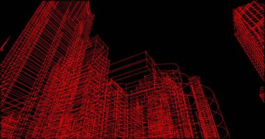 Mimari sanat konseptinde soyut çizgiler, minimum geometrik şekiller. 