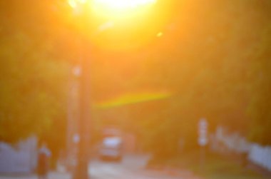 Bulanık şehir. Renkli soyut arkaplan