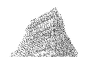 Mimari sanat konseptinde soyut çizgiler, minimum geometrik şekiller. 